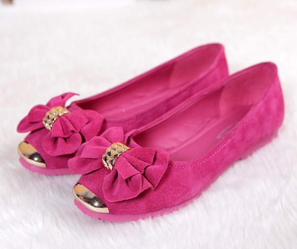2014 first layer of cowhide genuine leather bow shoes flat heel shoes comfortable women s casual