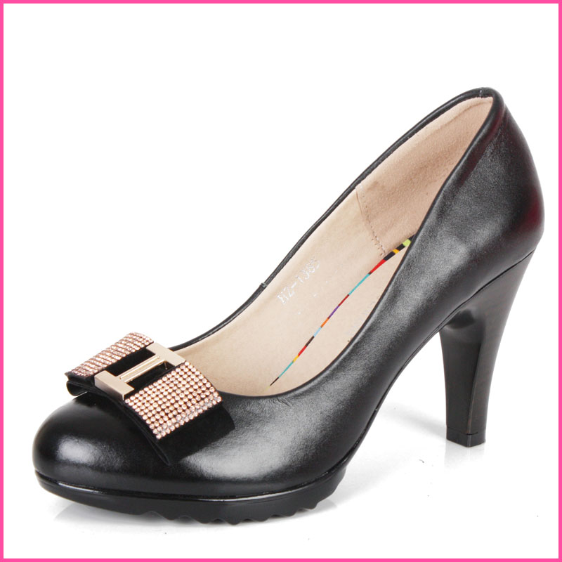 Platform round toe genuine leather high heeled shoes ol shoes women s brief women s leather