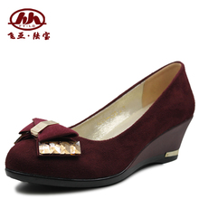 Cotton-made beijing shoes Women single shoes fashion bow female tooling shoes wedges shoes women’s work shoes