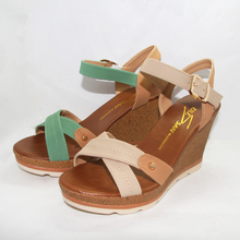 Women’s shoes color block decoration platform high-heeled platform wedges sandals a915-3