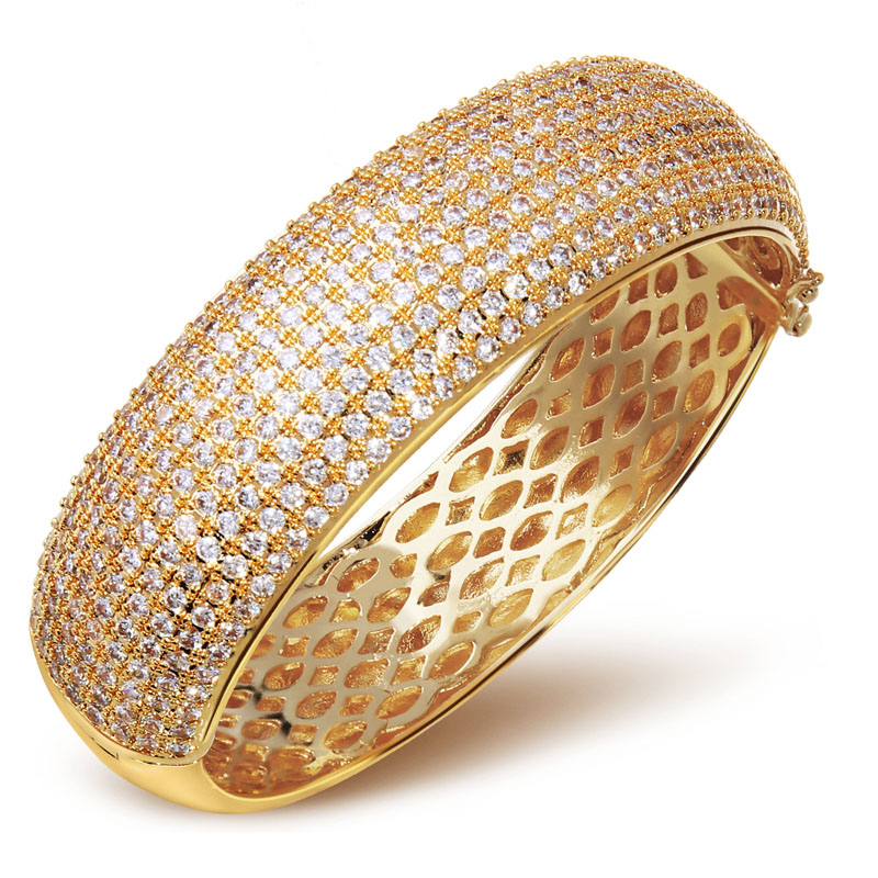 2015 Real Cuff Bracelets Pulseiras Wedding Jewelry Luxury Elegant Bracelet Aaa Cubic Zirconia Bangles Propose Marriage