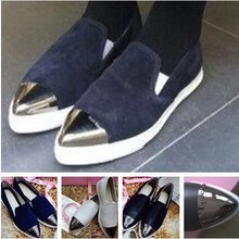 new 2014 discount  3 color genuine leather fashion brand shoes woman women flats gliter