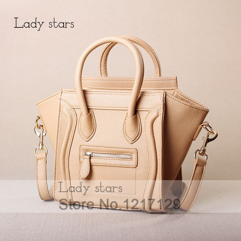 new 2014 solid color bag hot selling women classic package bat wings smiling face bags ladies