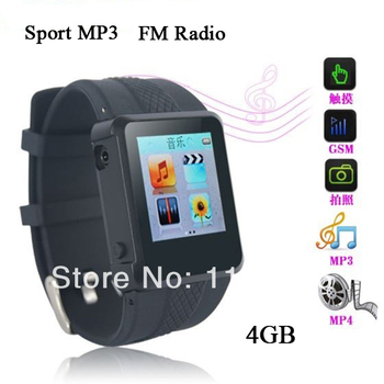 Оптовая продажа спорт наручные часы 4 ГБ mp3-плеер с диктофон чтения электронных книг FM радио бесплатная доставка