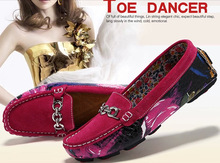 Promotions New 2014 women genuine leather shoes slip on ballet women flats comfort anti skid woman