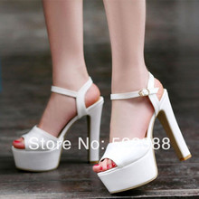Brand High Heels Open Toe Nude Women’s Pumps Platform Thick Heel Chaussure Femme Shoes Women Female Fashion Cross Straps Sandals