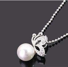  10 mix order Free Shipping new fashion Special Drill with Butterfly Pearl Necklace Cheap Fashion