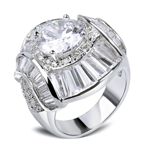 2014 Unique Woman Luxury Flower Shape wedding rings Top Grade Zirconia Crystal Nickel Free Plating Propose Marriage Gift