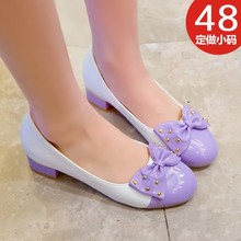 Sweet bow princess shoes color block decoration thick heel single shoes 32 shoes size 32 33 – 43 female