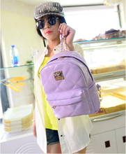 Girls chain backpack Plaid backpack Purple women backpack High Quality PU Plaid And Chains Bag TCB11367
