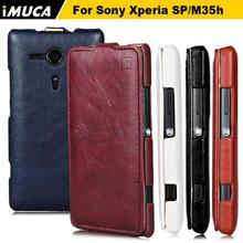 IMUCA designer mobile phone bags&cases flip leather vertical case cover for Sony Xperia SP M35h phone cases accessories