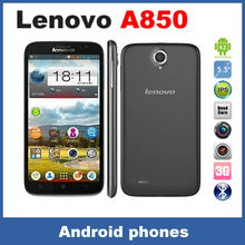 Lenovo A850 Android phone MTK6582 Quad Core 5.5 inch IPS 3G mobile phone 1GB RAM 4GB ROM 5mp White Black Original