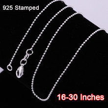 Discount 16-30 Inches New 20PCS Ball Beads Prayer Necklace Chains Pure 925 Sterling Silver Findings DIY Jewelry Sets