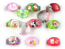 50pcs Children Kids Girls Cartoon Rings Lovely Superman Animation Cartoon Child s Resin Rings Jewelry Jewellery