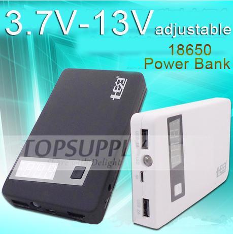 5V 12V 13V 1A 2A LCD 2 USB Mobile Portable Power Bank Rechargeable 18650 Battery Charger