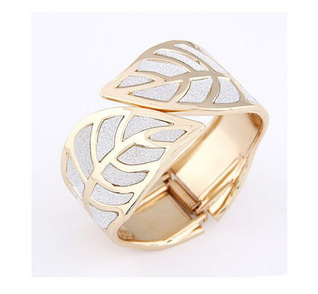 ... -Leaf-Big-Bangles-Golden-White-gold-plated-Jewelry-Cuff-Bracelets.jpg