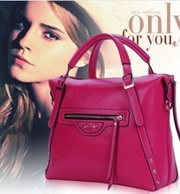 2014 new European and American ladies brand leather handbags Mobile Messenger bag burst models motorcycle bag