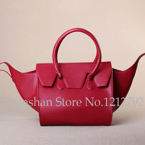 high quality new 2014 handbags retro phantom bag smiley bag Classic Designer fashion red Leather Smile
