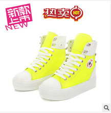 new 2014 European fashions girls and womens snealers with Tall help shoes with flat for female