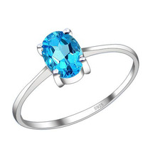 New 2014 swiss blue color natural topaz gem stone rings 925 sterling silver Simple and stylish ring for women  fine  jewelry