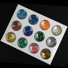 1Box Colorful Kawaii Mixed Acrylic Bling Round Decals Stickers Nails Art Fingernails Decoration