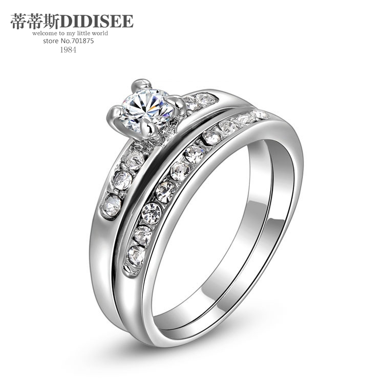 Couple Rings ROXI Wedding Ring Set for Women Men White Gold Platinum ...