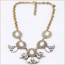 2 Colors New 2014 Fashion Fine Jewlery Blue Gems Crystal Statement Necklace Vners For Women Jewelery