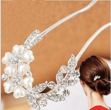 Classic DIY Vintage Jewelry Crystal Pearl Beaded Hairpins Hair Stick Hair Clips Accessories Beauty Tool Women Present  Wholesale