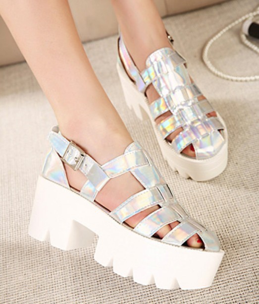 girls fashion cut outs belt buckle platform shoes woman summer sandals for women 2014 ladies pumps
