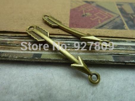Free Shipping 50pcs 5 37mm Ancient bronze Cupid Arrow Charms Metal Jewelry Making 