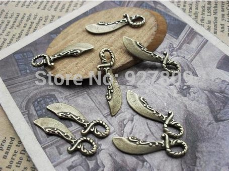 Free Shipping 60pcs 7 25mm Ancient bronze bow and arrow Cupid Arrow Charms Metal Jewelry Making