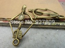 Free Shipping  20pcs  35*25mm Antique silver bow and arrow  Cupid Arrow Charms Metal Jewelry Making Jewelry Findings