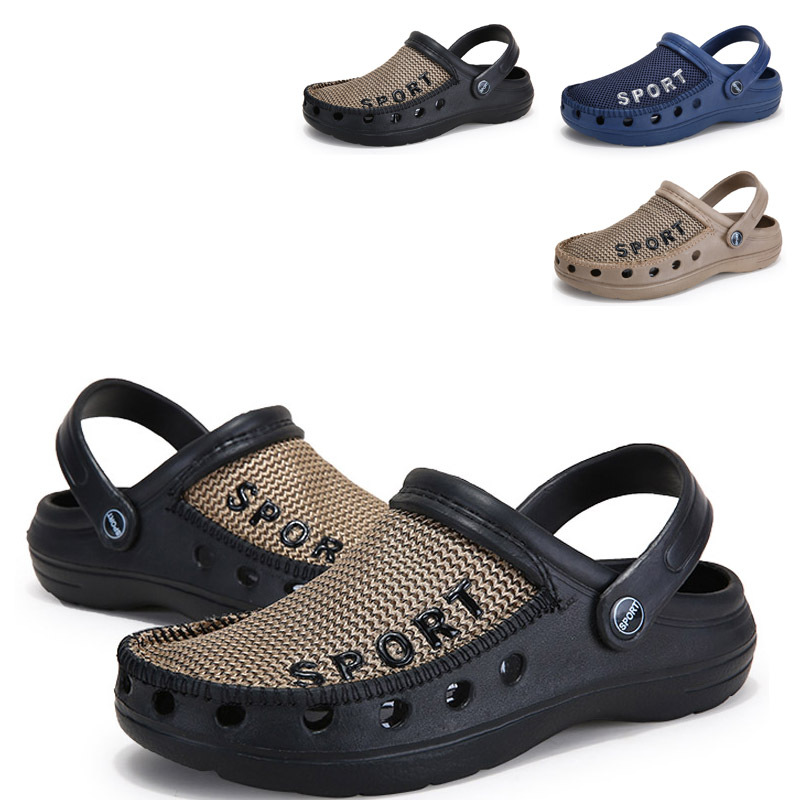 Casual Men Slippers Shoes Fashion Breathable Hollow Out Sandals Flip ...