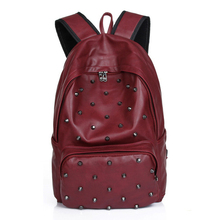 2014 New Fashion Women’s Backpack Travel PU Leather School Bag Casual Rivet backpack in Stock