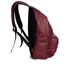 New Fashion Women School bags Men s Travel PU Leather backpack Punk Rivet backpack Mochila feminina