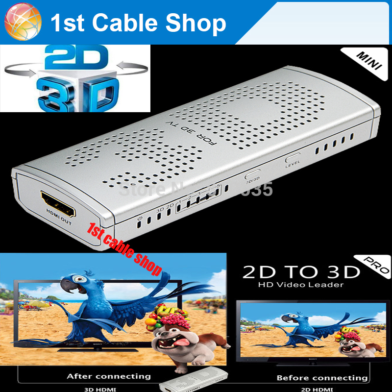 Free shipping&wholesale 1pcs/lot HDMI 2D to 3D converter, 2d to 3d hd video converter, 3d converter for tv in retail package