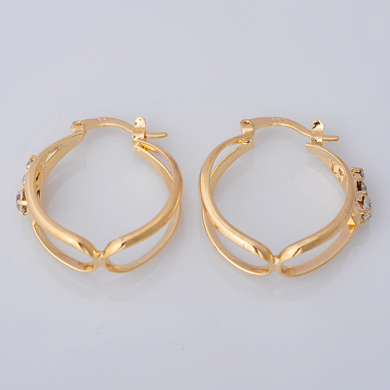 ashion-Jewelry-Gold-Earring-26mm-18k-Yellow-White-Solid-Gold-Filled ...