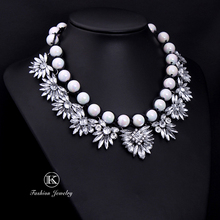 Newest wholesale Shourouk Big Gorgeous Brand Black and white Pear Statement Crystal Necklace Choker Pendant Chain