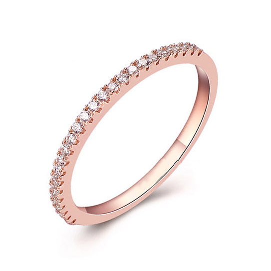 Italina Rigant 18K Rose Gold Plated Genuine Austrian Engagement Ring Made With Austrian Crystal Stellux Cubic