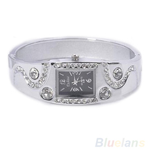2014 New Hot Fashion Women Bracelet Bangle Wave Rhinestone Crystal Wrist Watches 08YY