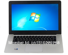 14 inch ultra thin laptop Intel Atom D2500 dual core  4G 250G win7 wifi airbook netbook free shipping