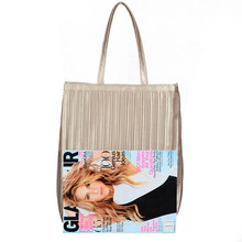 Lady satin handbag Women ruffled shoulder bag Satin tote bags High Quality Lady Satin Material Bag