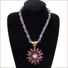 6 Colors Fine Jewel Bohemia Ethnic Opal Colored Rope Sunflower Pendant Necklace Fashion Jewlery Items Brand