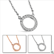 OPK Jewelry Perfect Sexy Short Collarbone Necklace For Women Stainless Steel Pendant Full Of Crystal Shing Jewlery For Women 911