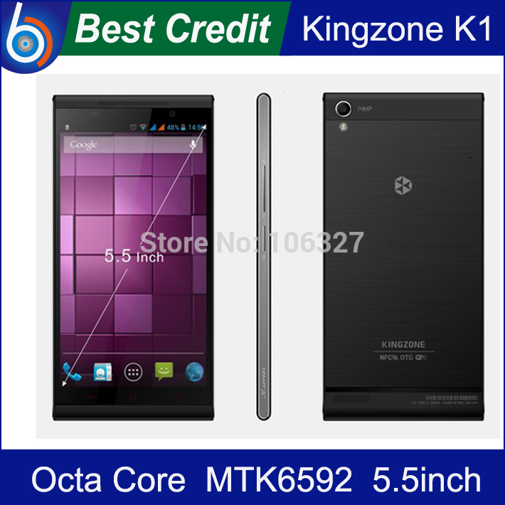 2014 New Original Octa Core Kingzone turbo K1 14 0MP MTK6592 1 7GHz 5 5 3G
