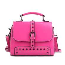 wholesale fashion women genuine leather small handbags pop cowhide messenger bags shoulder bag with rivets 2335