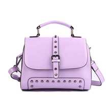 wholesale fashion women genuine leather small handbags pop cowhide messenger bags shoulder bag with rivets 2335