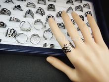 2014 New Arrival Promotions 50pcs Mix Style Adjustable Black zinc Plated Women Mens Rings Toe Rings