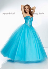 Fresh Looking Ball Gown Sweetheart Strapless Floor Length Tulle Prom Dresses Vestidos de festa Quinceanera Dresses