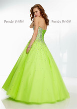 Customized Made 2014 Ball Gown Sweethart Floor Length Tulle and Satin Pageant Dresses Vestidos de festa